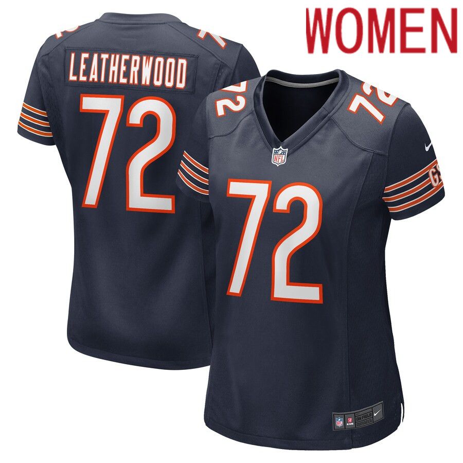 Women Chicago Bears #72 Alex Leatherwood Nike Navy Game Player NFL Jersey->women nfl jersey->Women Jersey